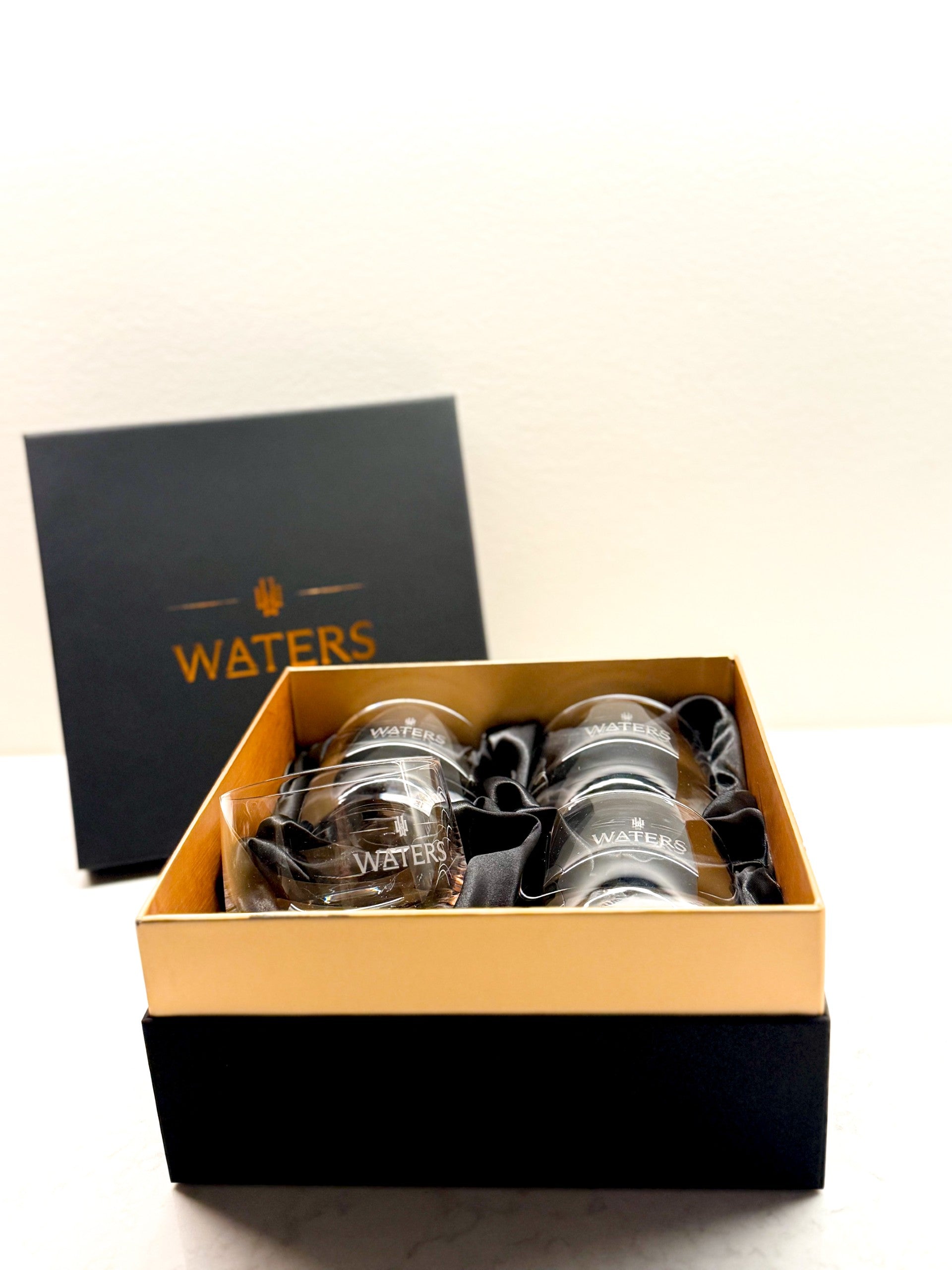 Boxed Set of Four Crystal Whisky Glasses